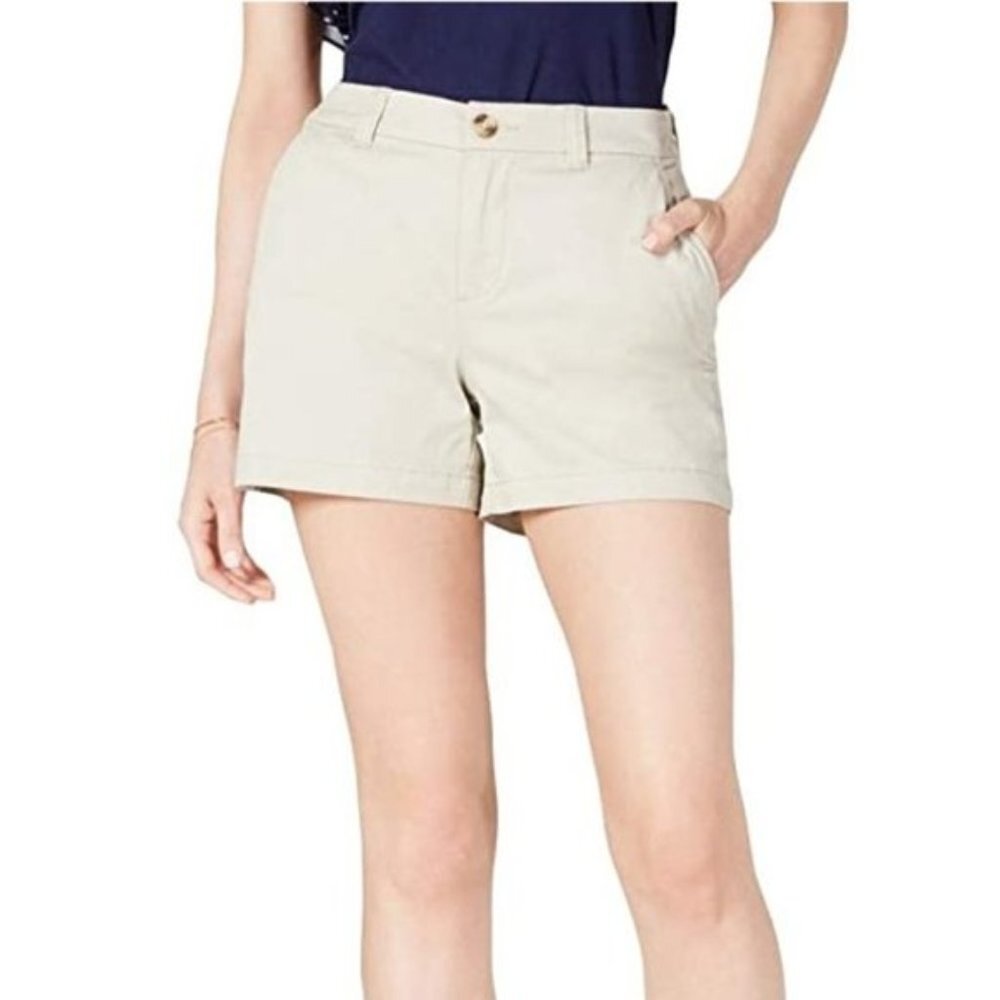 Maison Jules Flat-Front Chino Shorts